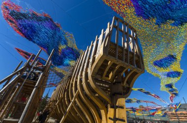 Kuyruk çok renkli paraşüt doku ölçekten yüzbinlerce ile nüfuz ağır Monofilament dokuma