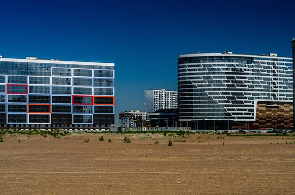 Vakkert Nytt Boligområde Ved Havet Solfylt Panorama Husklassens Komfort Moderne – stockfoto