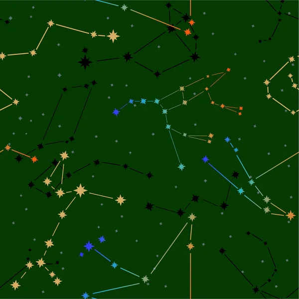 Naadloos Patroon Met Constellaties — Stockfoto
