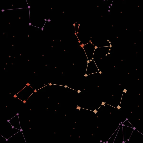 Zökkenőmentes Mintázat Csillagképek Csillagok — Stock Fotó