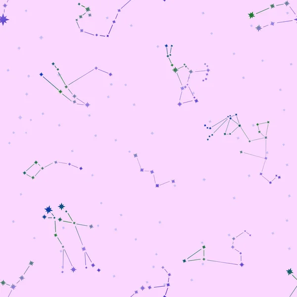 Zökkenőmentes Mintázat Csillagképek Csillagok — Stock Fotó
