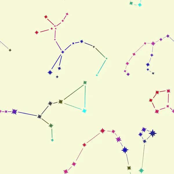 Naadloos Patroon Met Constellaties Sterren — Stockfoto