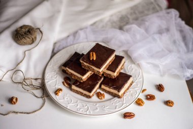 fındık ile lezzetli çikolata otantik kanada tatlıNanaimo 