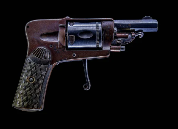 Old mini gun on black background — Stock Photo, Image