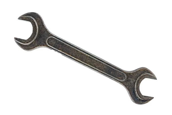 Spanner Oude Roestige Spanner Witte Achtergrond — Stockfoto