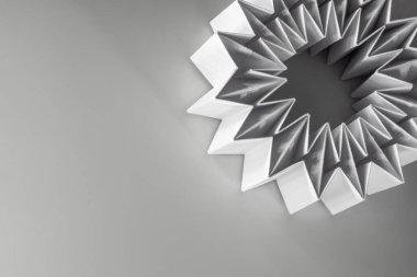 Beyaz kağıt ışığı ve gölgenin origamisi