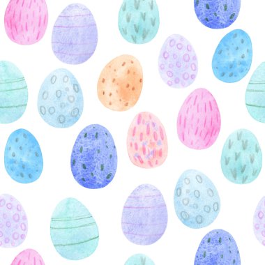 Sulu Boya Dikişsiz desen parlak renkli yumurta