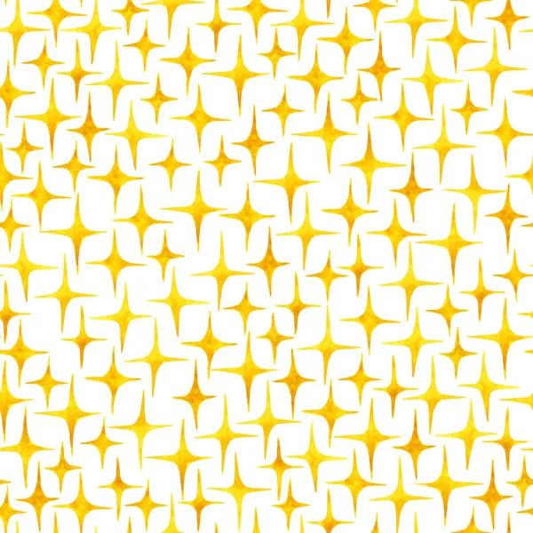 Seamless pattern of watercolor hand drawn bright yellow shining — Stock Photo, Image