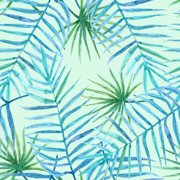 Naadloos patroon met weelderig groen van tropische planten. — Stockfoto