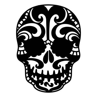 Kafatası kabilesinin cadılar bayramı çizimi mi yoksa Didia de los muertos korkunç dekorasyonu mu?