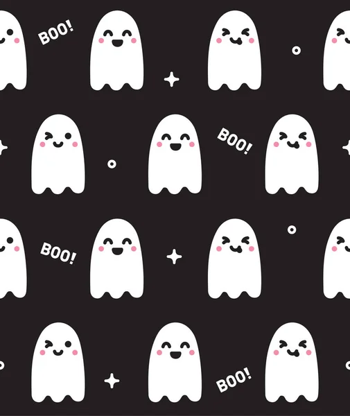 Cute ghost seamless pattern halloween concept — Stock Vector