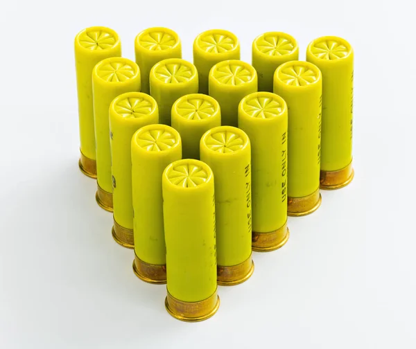 Pirámide de proyectiles amarillos calibre 20 — Foto de Stock