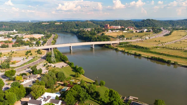 Tennessee River with a bridge and swimming pool at an expensive