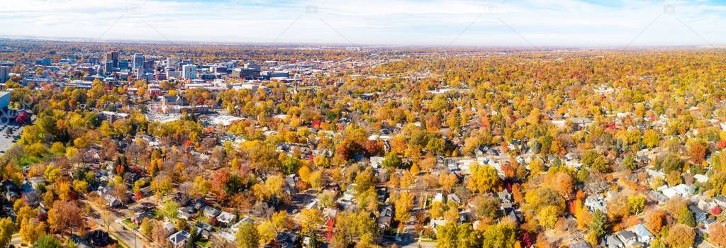 Boise Idaho known as the city of trees in the fall 