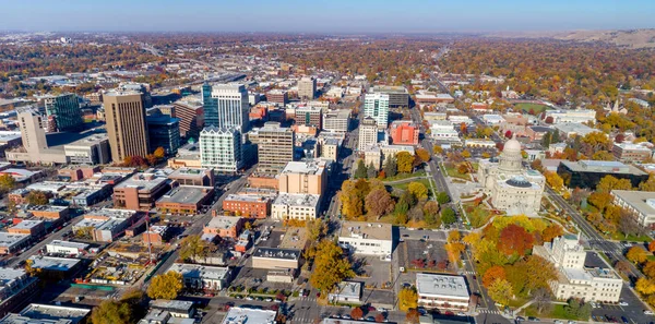 Luftaufnahme der Hauptstadt von Boise und Idaho im Herbst — Stockfoto