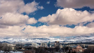 Boise City silüetinin klasik ve ikonik manzarası 