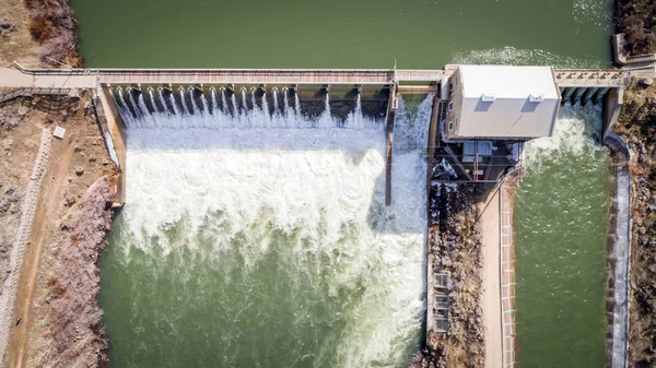 Vista general aérea de la presa de desvío en el río Boise — Foto de Stock