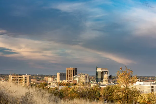 Unique view of the Boise Idaho skyline — Stock Photo, Image