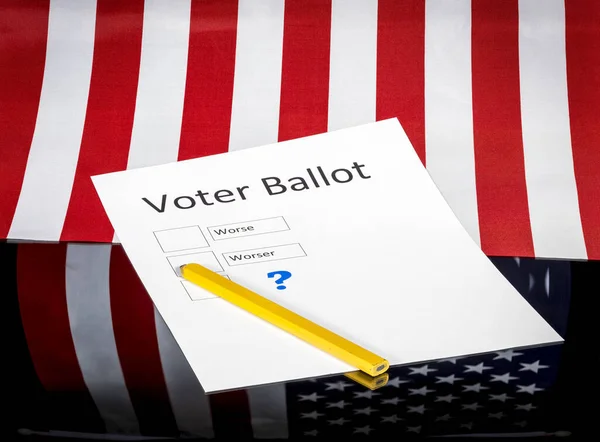 Värre och sämre val på en röstsedel — Stockfoto