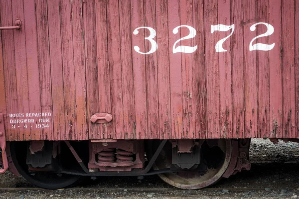 Weathered wooden box car of a train — ストック写真