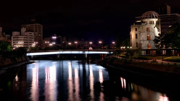 Les Lumières Reflètent Dans Rivière Dôme Paix Japon — Photo