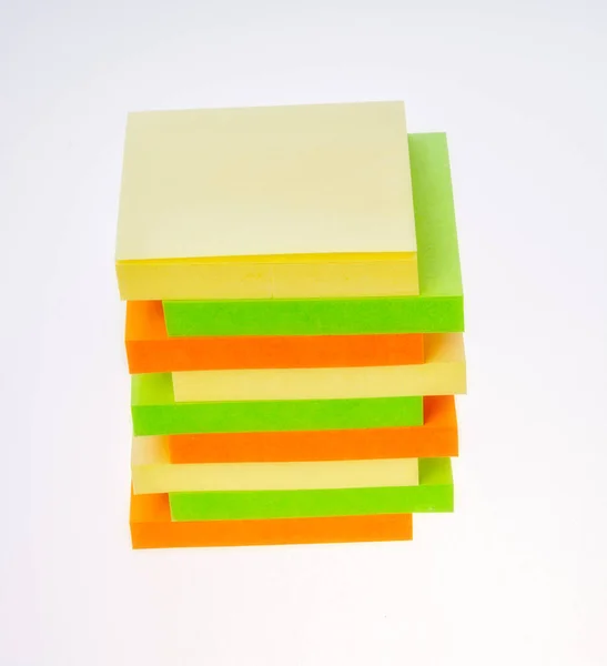 Molti Blocchi Note Giallo Arancio Verde — Foto Stock