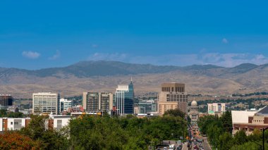 Ağaçlar şehri Boise Idaho şehir merkezi.