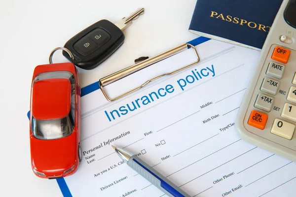Insurance Concept Auto Insurance Policy Other Documents — Stock Photo, Image