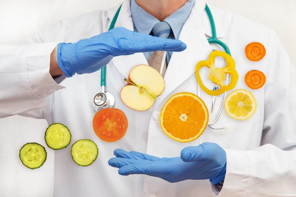 Sağlıklı Gıda Doğal Beslenme Diyeti Konsepti Sebzeli Doktoru — Stok fotoğraf