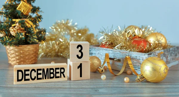 日历12月31日 新年的标志 新年度的组成情况 — 图库照片