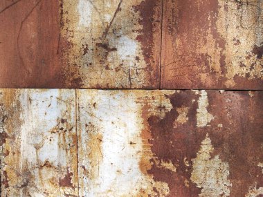 eski paslı metal kırık boya ile