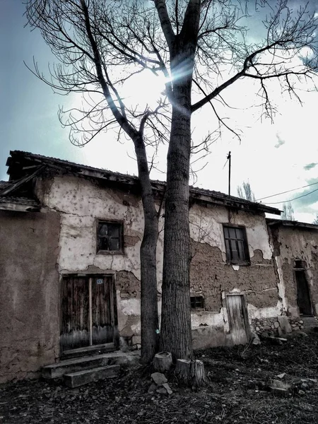 Eski Bir Yol Kenarında Kış Sezonu — Stok fotoğraf