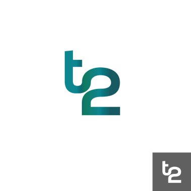 Şirket logosu sembolleri t2 ile renkli vektör çizim