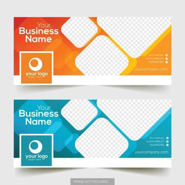 Facebook kapak şablonu metin ve şirket logosu için yer ile renkli vektör çizim