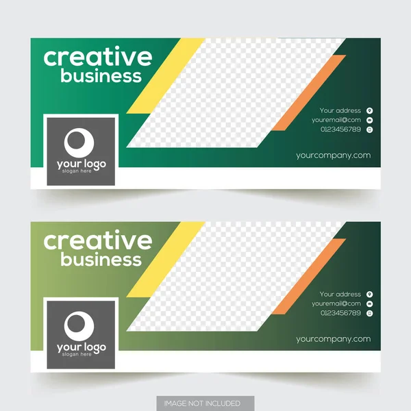 Facebook kapak şablonu metin ve şirket logosu için yer ile renkli vektör çizim