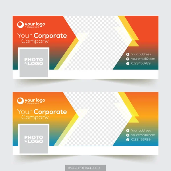 Facebook 封面模板的五颜六色的矢量插图 并为文本和公司徽标提供位置 — 图库矢量图片