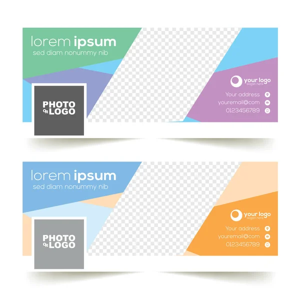 Facebook kapak şablonu metin ve şirket logosu için yer ile renkli vektör çizim