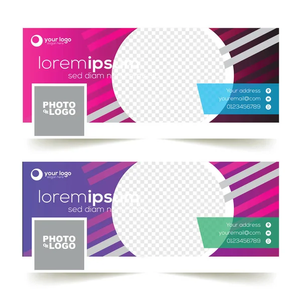 Facebook kapak şablonu metin ve şirket logosu için yer ile renkli vektör çizim