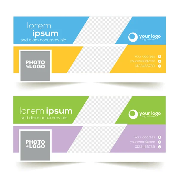 Facebook kapak şablonu metin ve şirket logosu için yer ile renkli vektör çizim