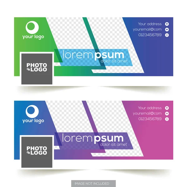 Facebook kapak şablonu metin ve şirket logosu için yer ile renkli vektör çizim