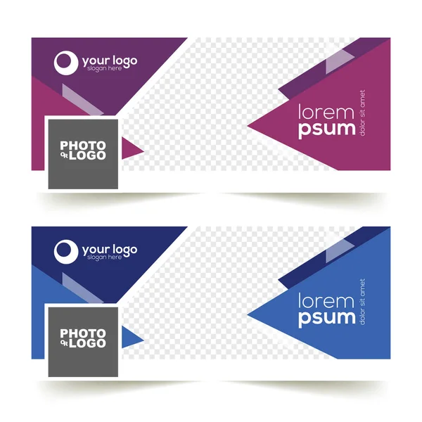 Facebook kapak şablonu metin ve şirket logosu için yer ile renkli vektör çizim