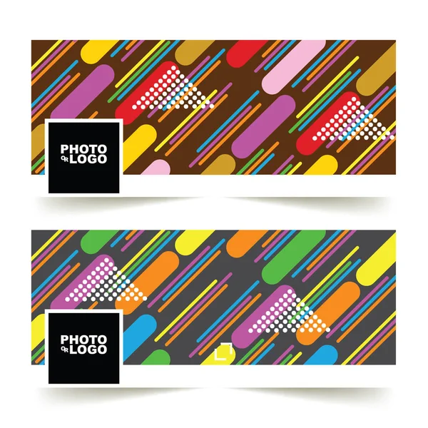 Facebook kapak şablonu metin ve şirket logosu için yer ile renkli vektör çizim