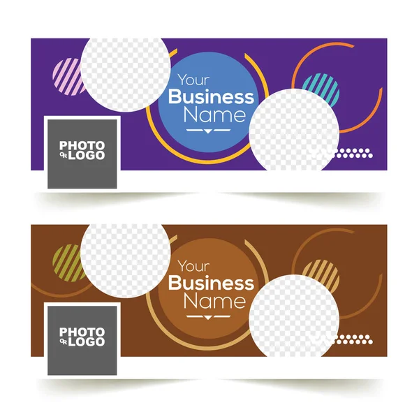 Facebook kapak şablonu metin ve şirket logosu için yer ile renkli vektör çizim