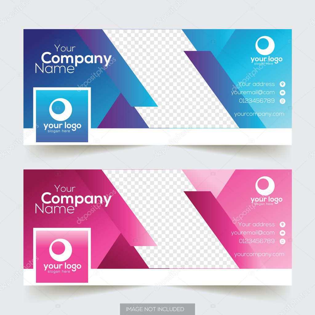 Colorful vector illustration of Facebook cover template with place for text and company logo