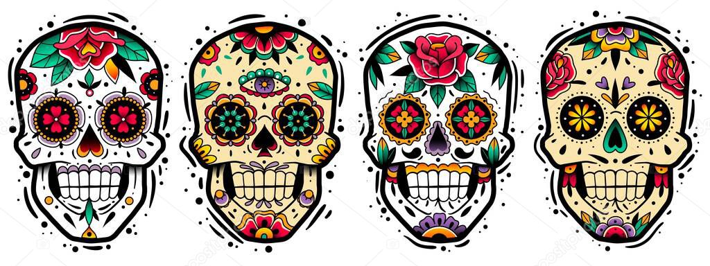Mexican skulls set