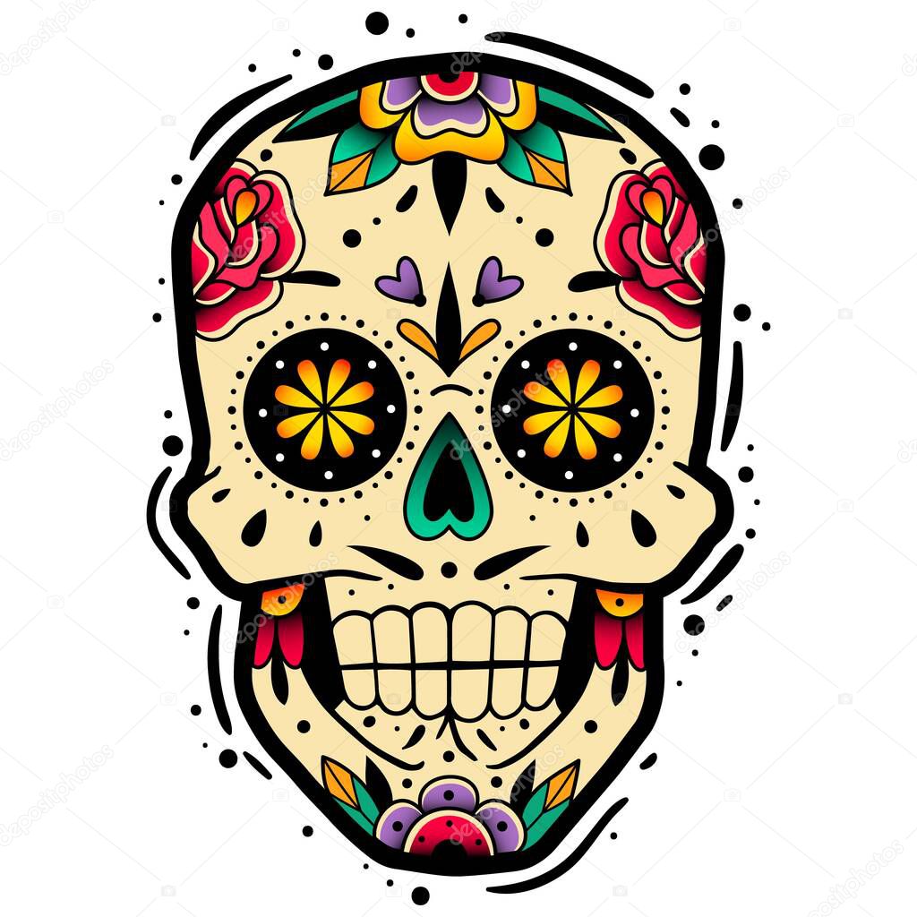 Traditional mexican sugar skull