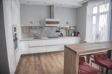 minimalist tarzı geniş mutfak