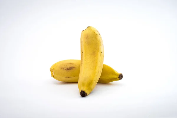 Dva Banány Izolované Bílém Pozadí — Stock fotografie