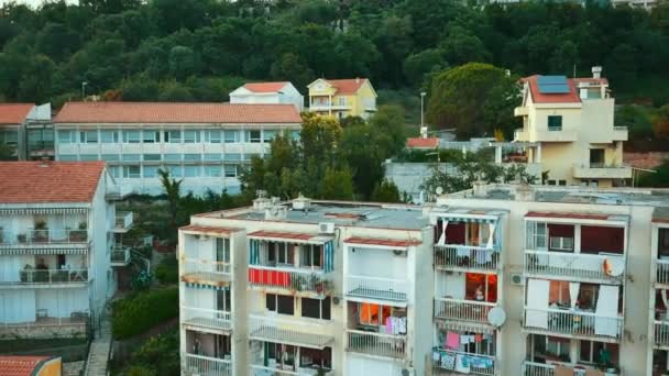 stock video Budva Montenegro - 17.09.2017: Aerial view of Montenegro buildings