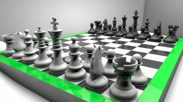 Рендеринг Большого Шахматного Стратегического Хода — стоковое фото